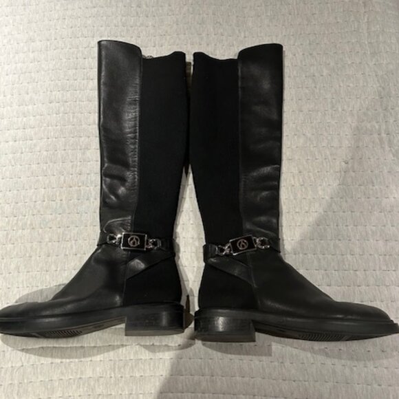 WISHBONE Ladies Tall Black Boots Size 10 - Picture 1 of 5
